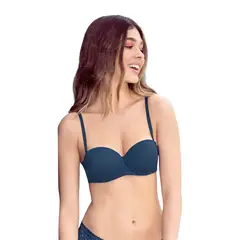 LEONISA - Sostén strapless con realce incorporado 061308 Azul Oscuro