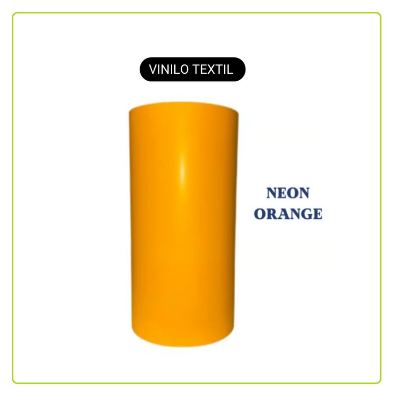 GENERICO - VINILO TEXTIL NEON ORANGE (1 m de largo x 25 cm ancho)OB589