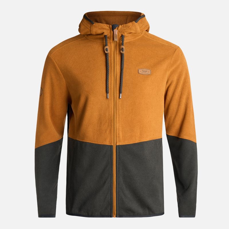 LIPPI - Poleron Hombre Stripes Nano-F Full Zip Hoody Cafe Claro Lippi