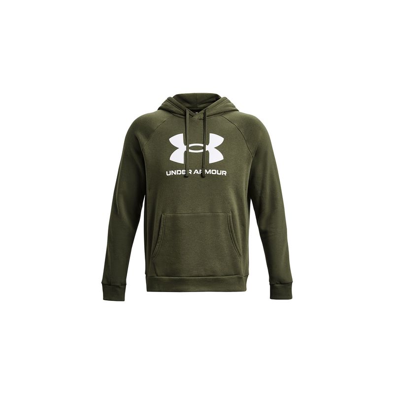UNDER ARMOUR - Polerón UA Rival para Hombre Verde UNDER ARMOUR.-