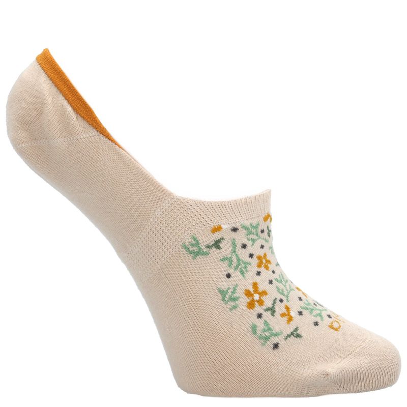 AZALEIA - Calcetín Flores Crema Mujer AZALEIA