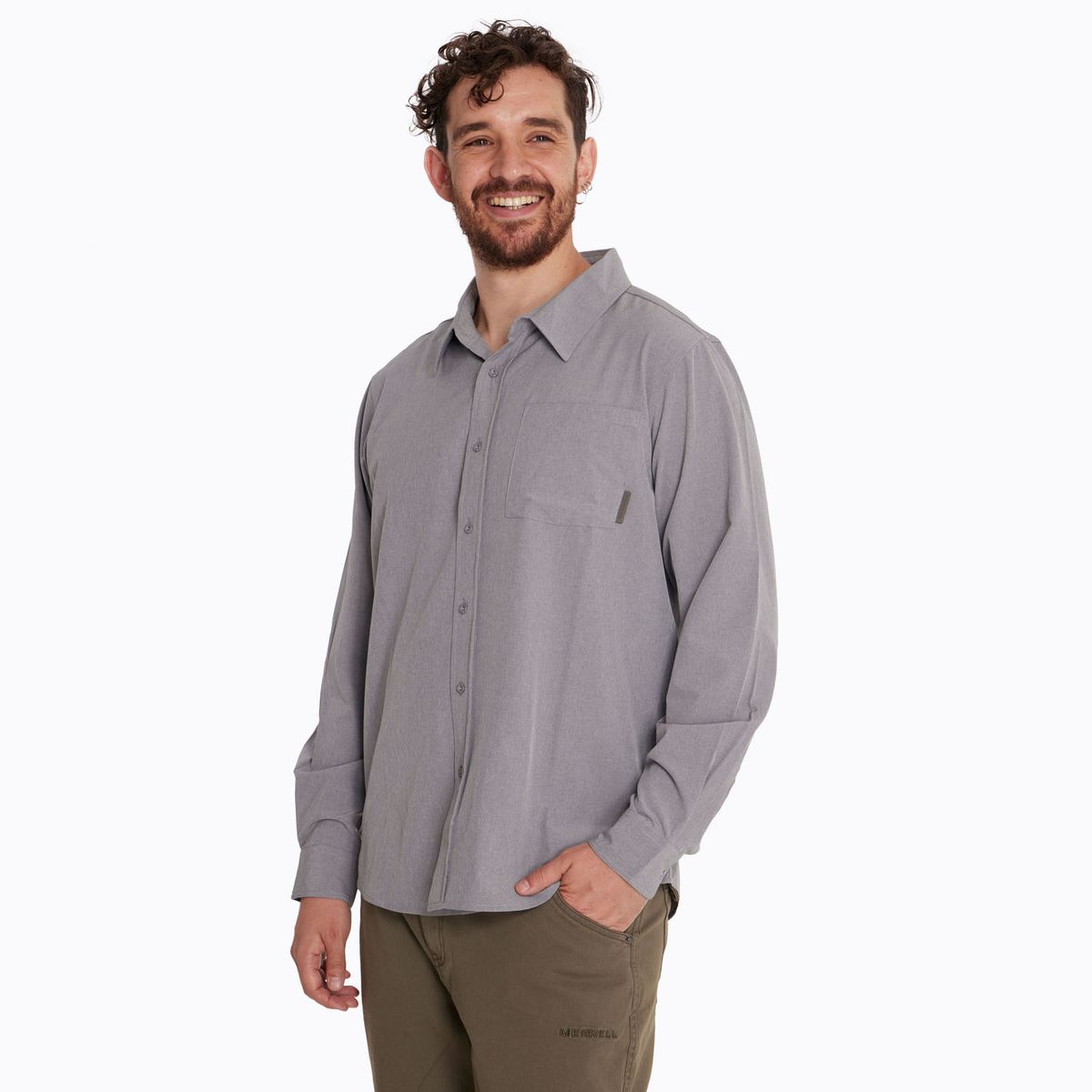 MERRELL - Camisa Hombre Outdoor Shirt Gris MERRELL