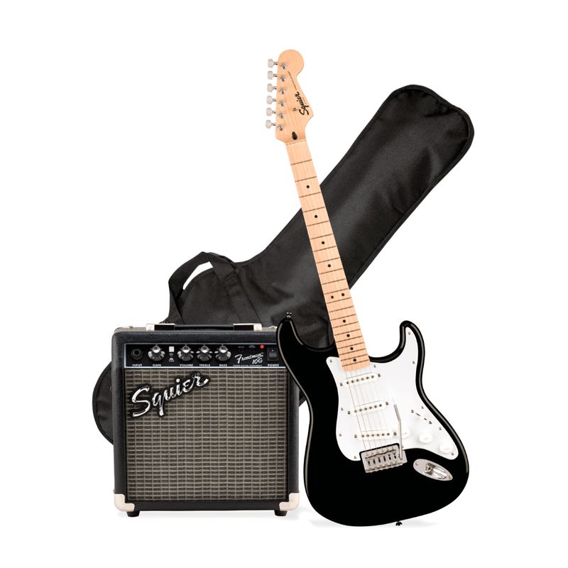 SQUIER - Pack Guitarra Eléctrica Stratocaster Sonic Black - Squier