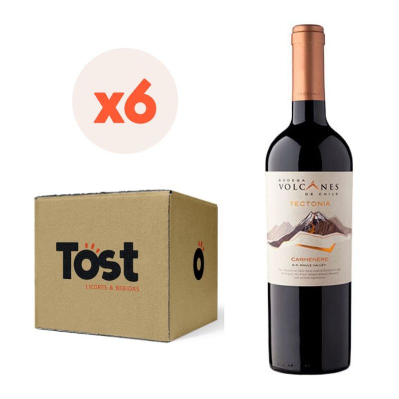 GENERICO - 6x Vino Volcanes Tectonia Carmenere 750cc