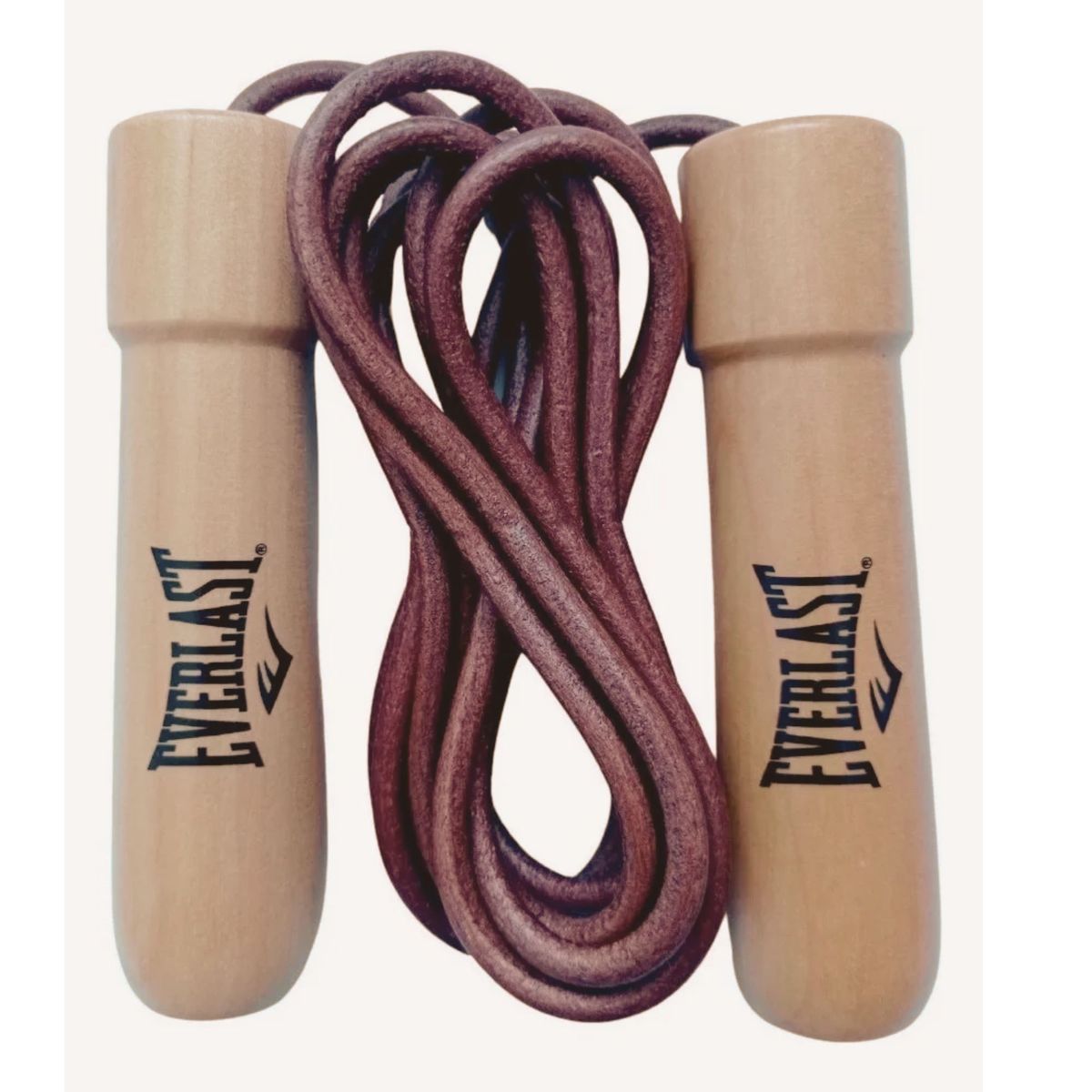 EVERLAST - Cuerda De Saltar De Cuero Con Mango Madera Everlast