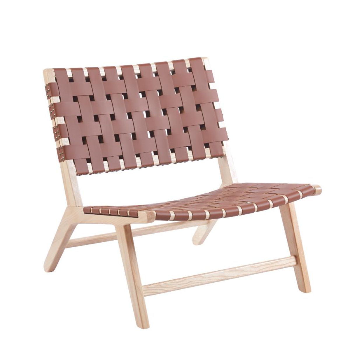 KLIK - Butaca sitial Austral de madera y cuero KLIK