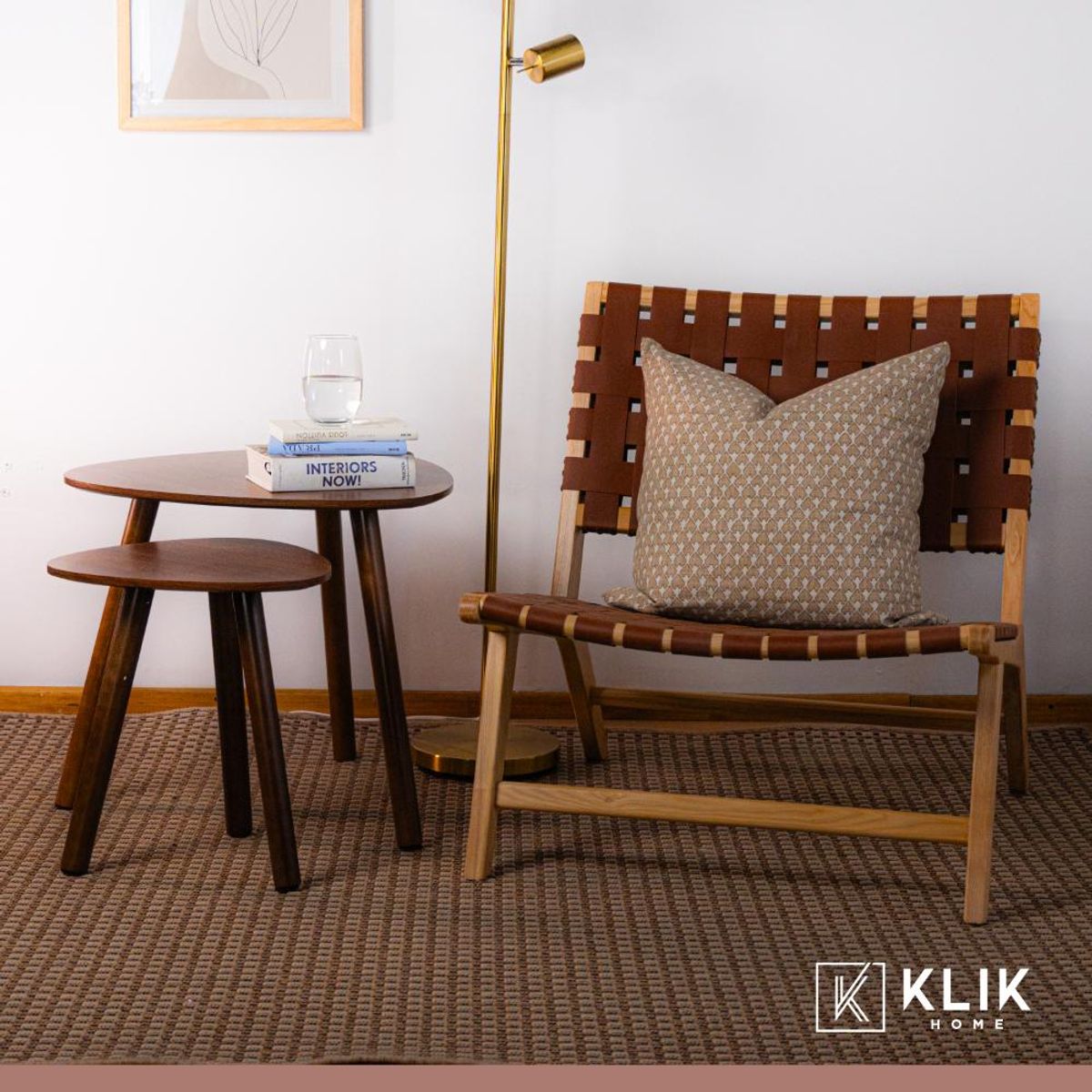 KLIK - Butaca sitial Austral de madera y cuero KLIK