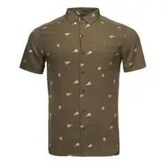 LIPPI - Camisa Hombre Camp Short Sleeve Shirt Print Verde Militar