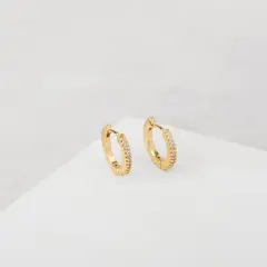 BY LAS CAYETANAS - Aros argollas GRETA con microcristales blancos