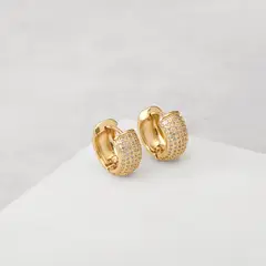 BY LAS CAYETANAS - Aros argollas BENAZIR con microcristales