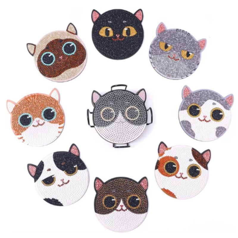 GENERICO - Posavasos Pintura con Diamantes - Gatitos I