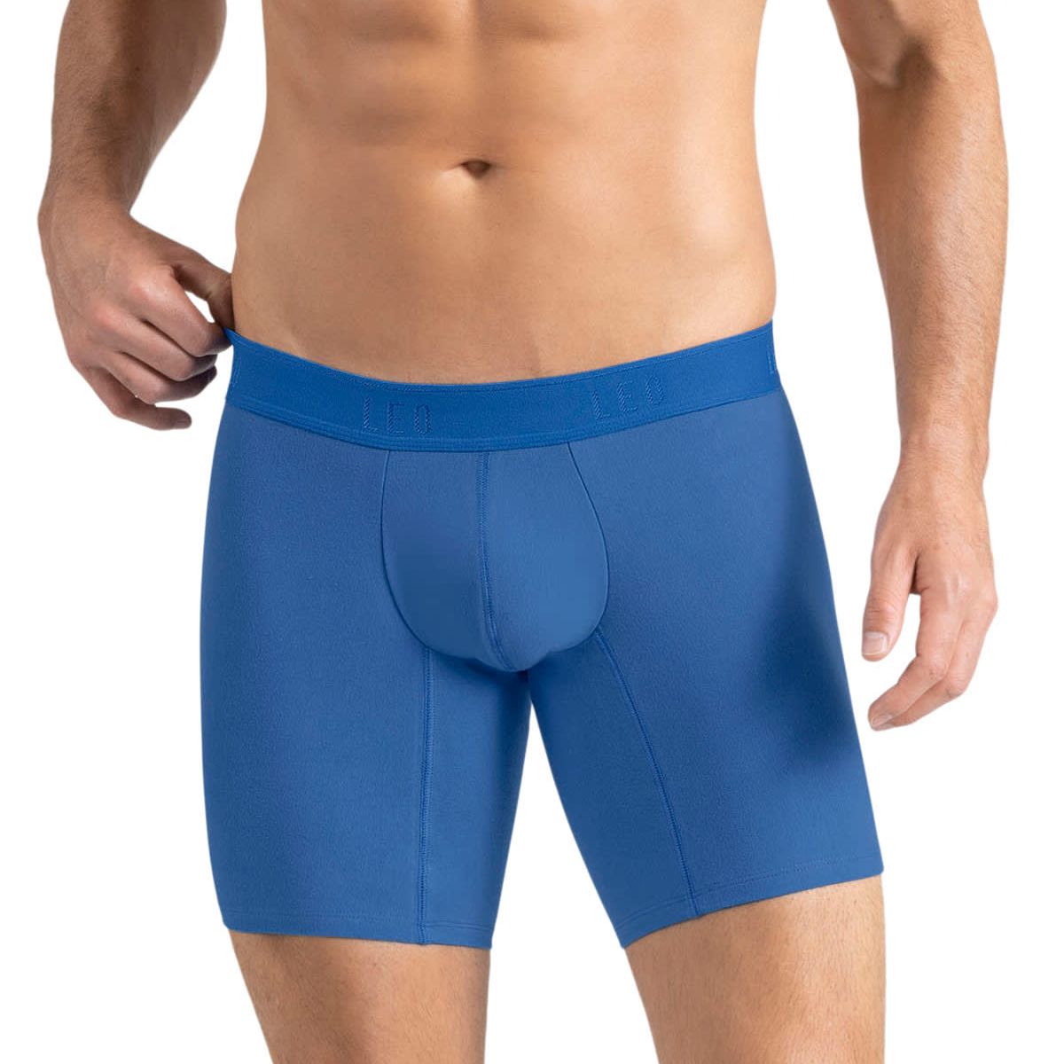 LEO - Bóxer medio en algodón comodidad total 033123 Azul Medio