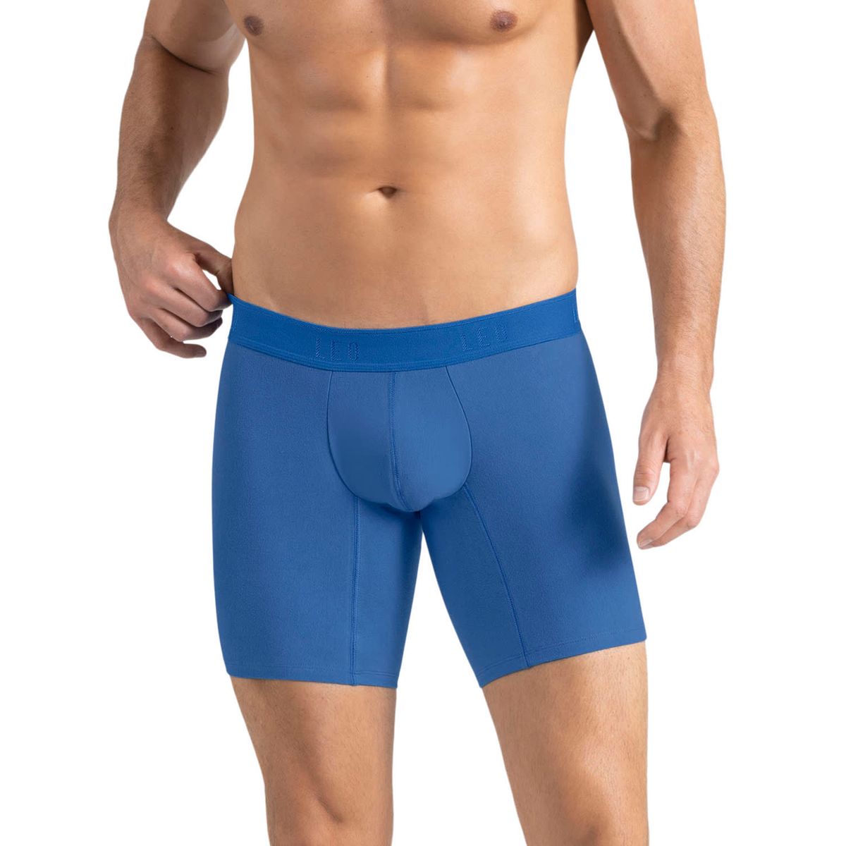 LEO - Bóxer medio en algodón comodidad total 033123 Azul Medio