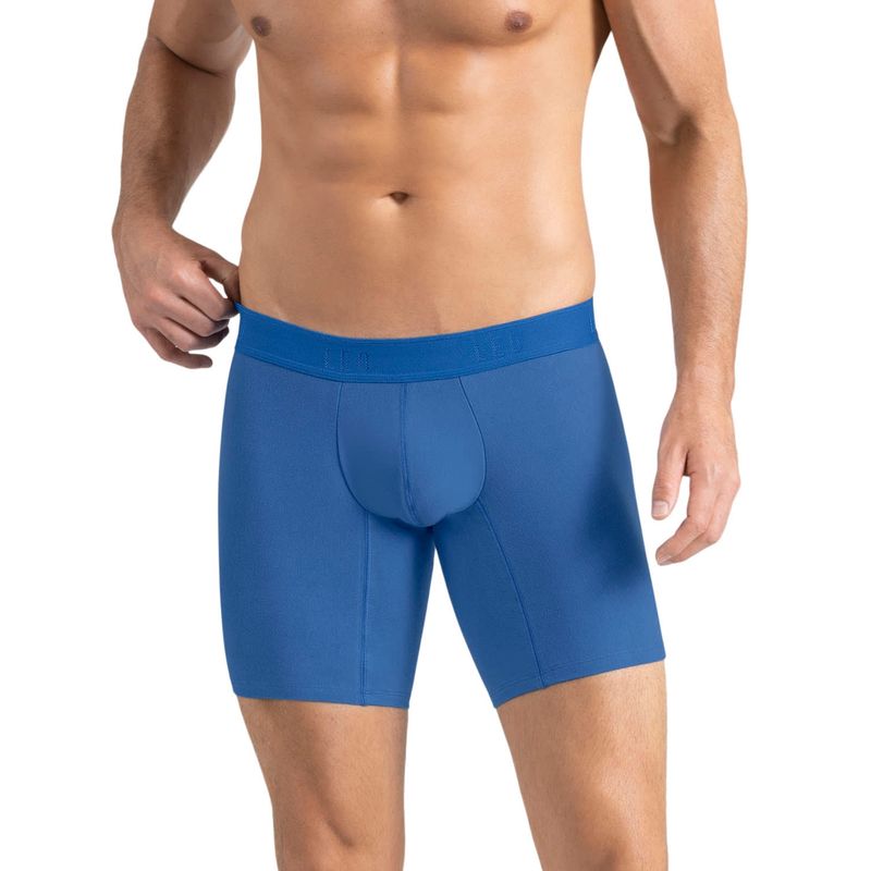LEO - Bóxer medio en algodón comodidad total 033123 Azul Medio