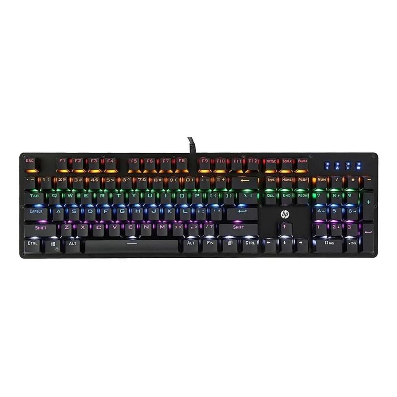 HP - Teclado Hp Gk100 Qwerty Español Color Negro Con Luz Rgb