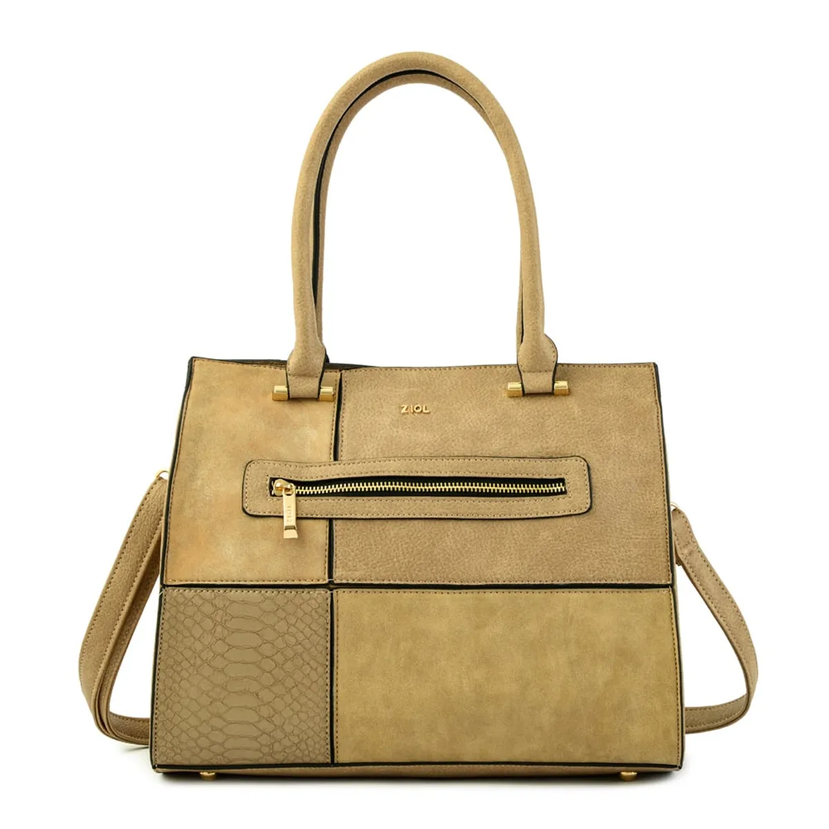 ZIOL - Cartera tote tres divisiones mediana croix beige