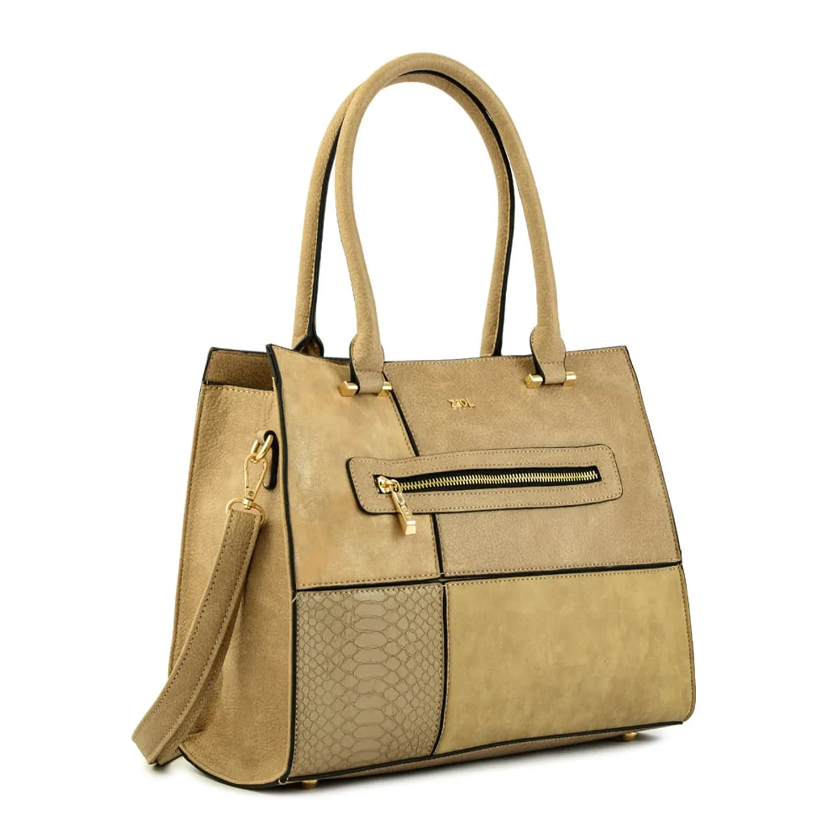 ZIOL - Cartera tote tres divisiones mediana croix beige