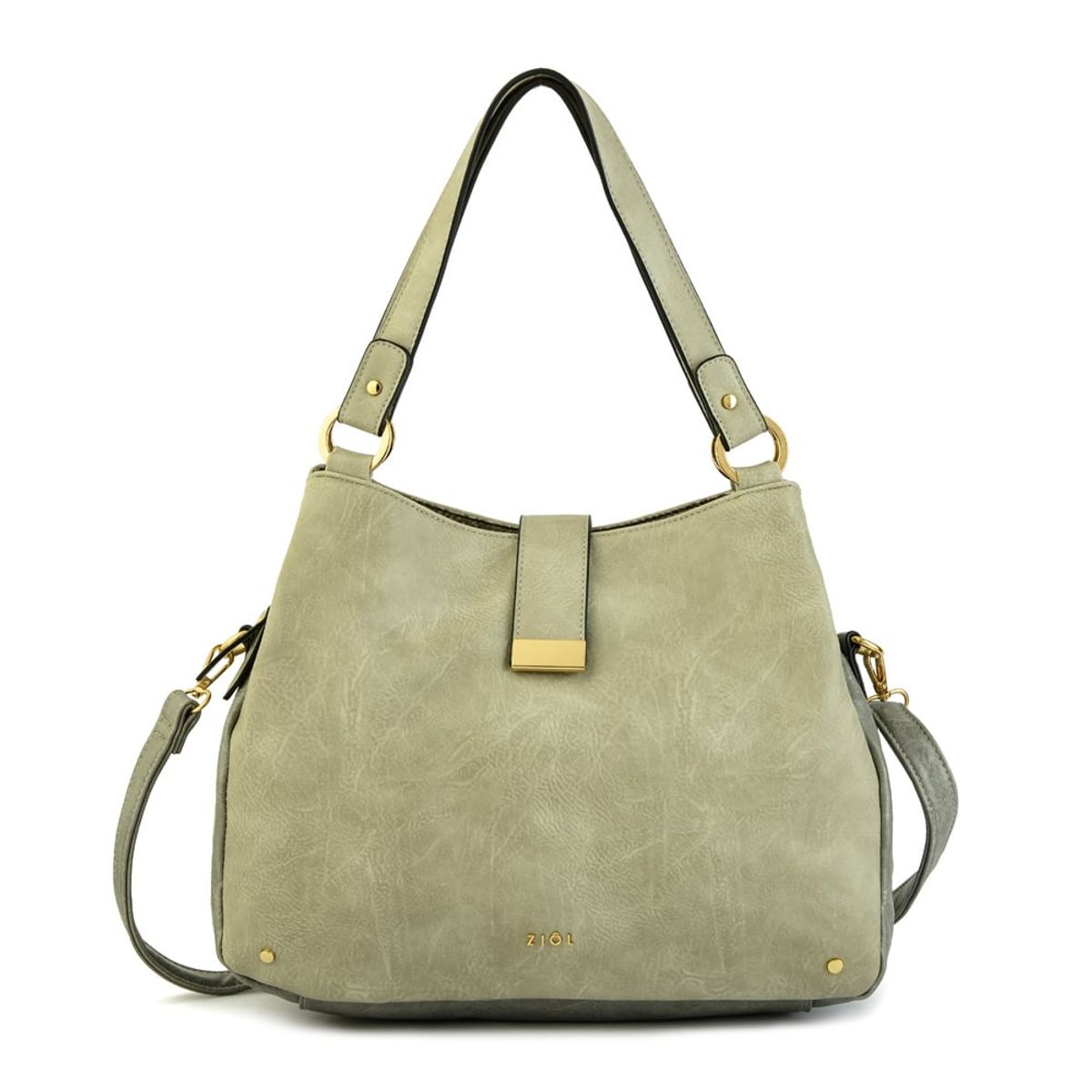 ZIOL - Cartera tote tres divisiones mediana alida gris