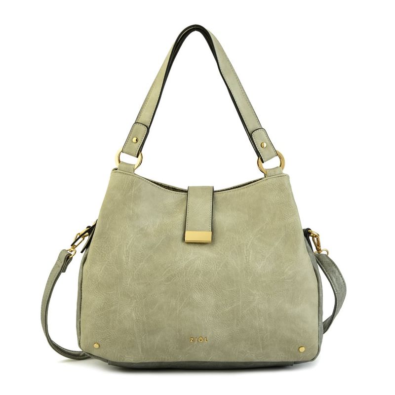 ZIOL - Cartera dos asas tres divisiones mediana alida gris