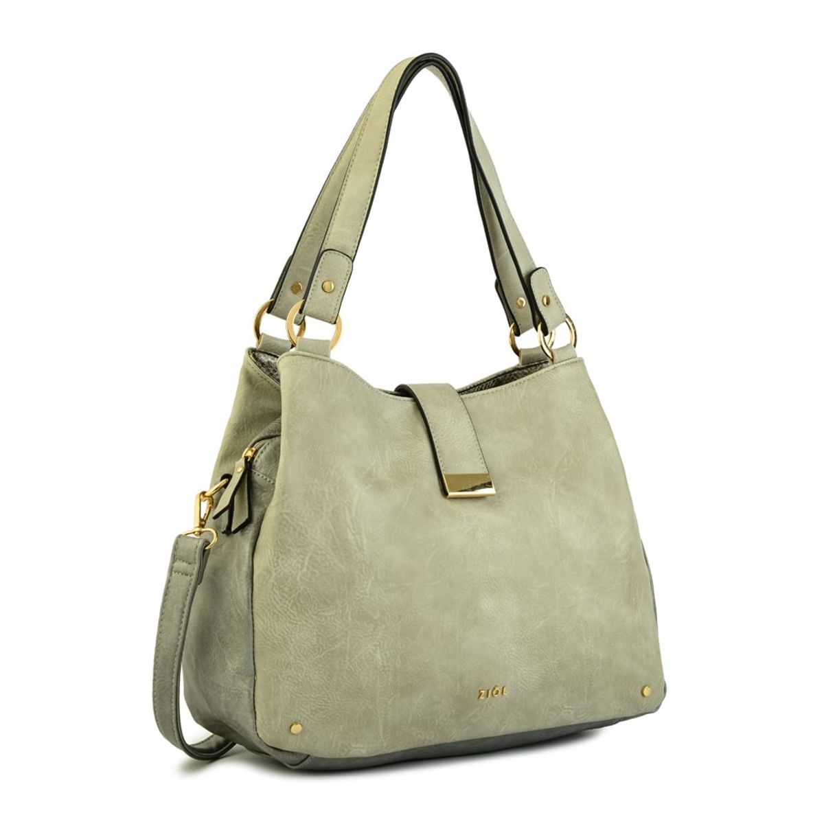 ZIOL - Cartera tote tres divisiones mediana alida gris