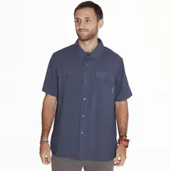 MERRELL - Camisa M/C Shirt Short Sleeve Azul Oscuro Hombre
