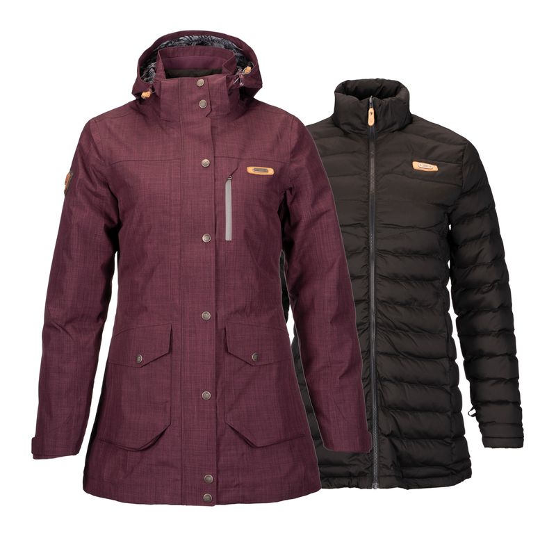 LIPPI - Chaqueta Mujer Nalca Fusion-3 Hoody Jacket Vino Grafito Lippi