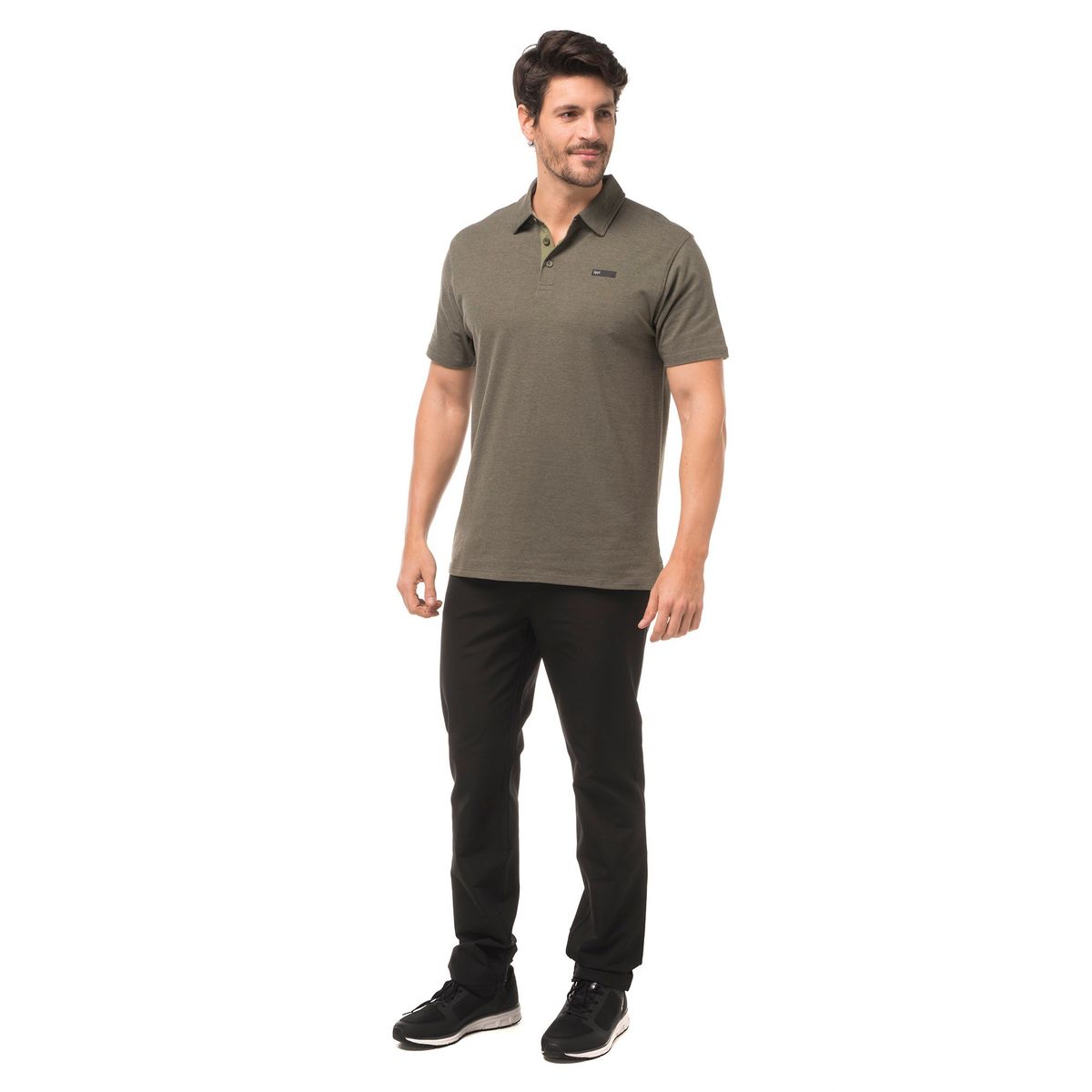 LIPPI - Polera Hombre Jet Polo Melange Laurel Lippi