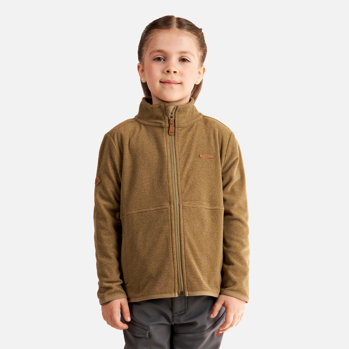 LIPPI - Poleron Niña Stripes Nano-F Full Zip Oliva Lippi