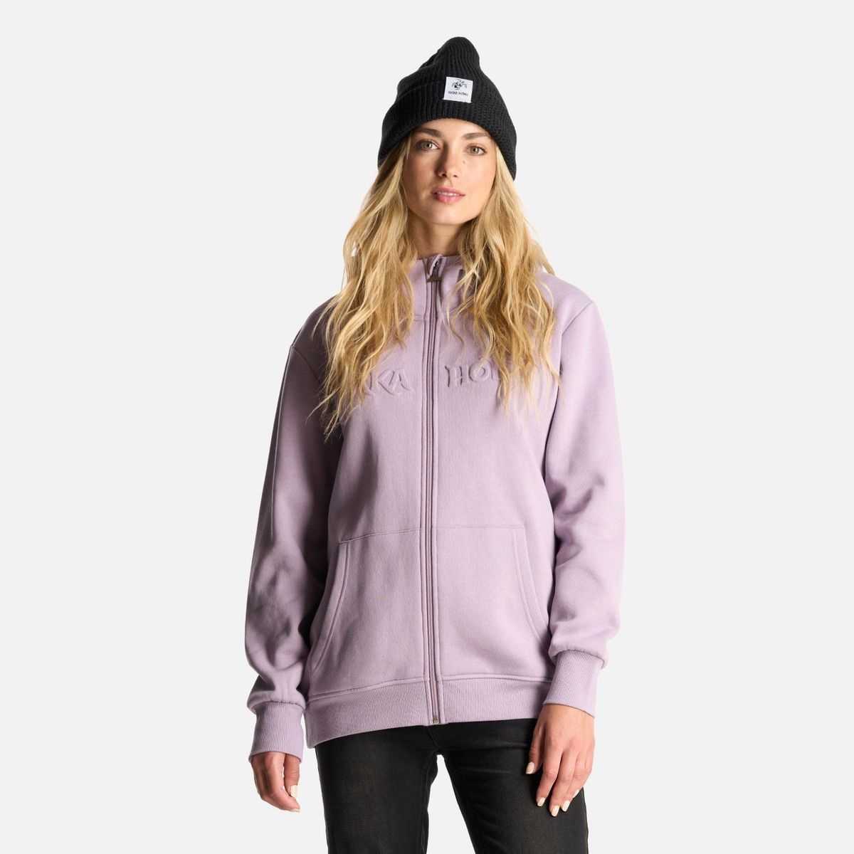 HAKA HONU - Poleron Mujer Motomami Full Zip Lila Haka Honu