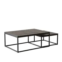 AMOBLE - Mesa De Centro Nido San Francisco Rectagular Negra T Amoblé