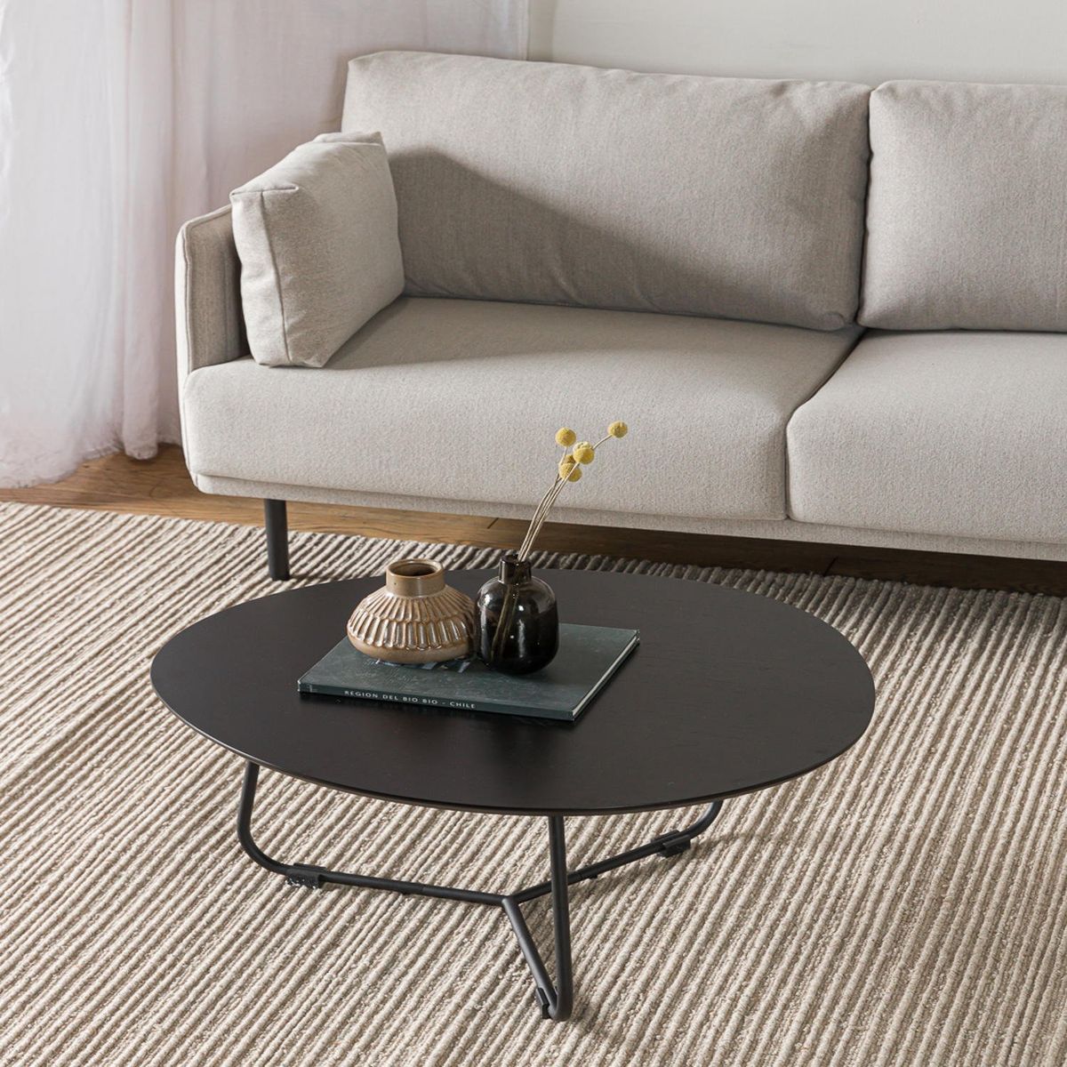 AMOBLE - Mesa de centro Ester negra adh Amoblé