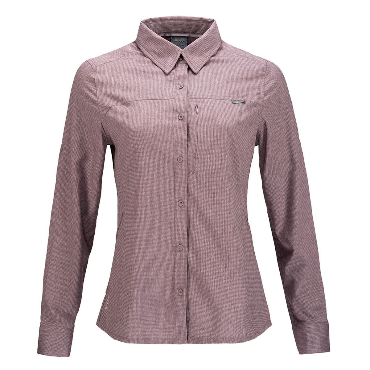 LIPPI - Camisa Mujer Rosselot Long Sleeve Q-Dry Shirt Melange Palo Rosa Lippi