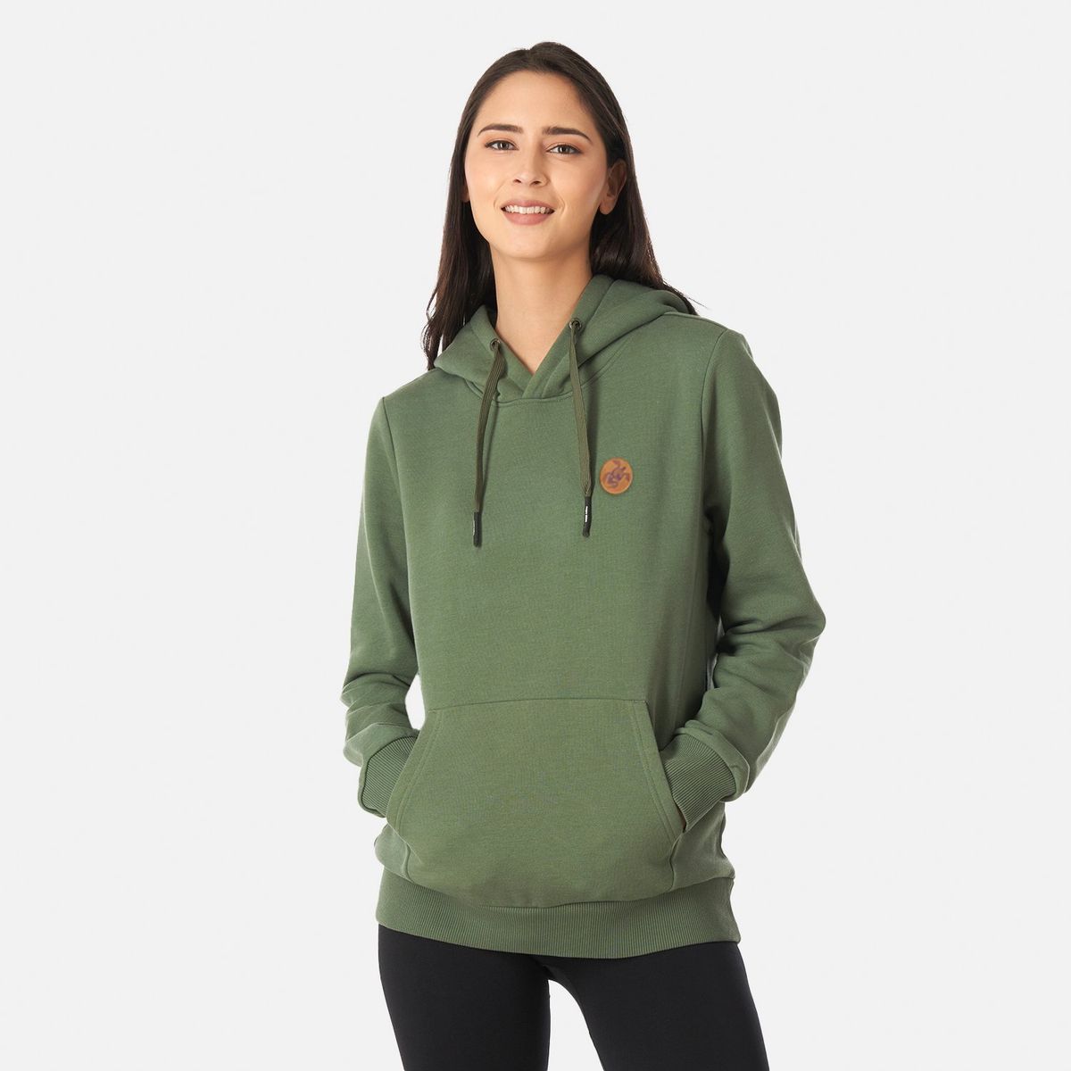 HAKA HONU - Poleron Mujer Canguro Verde Haka Honu