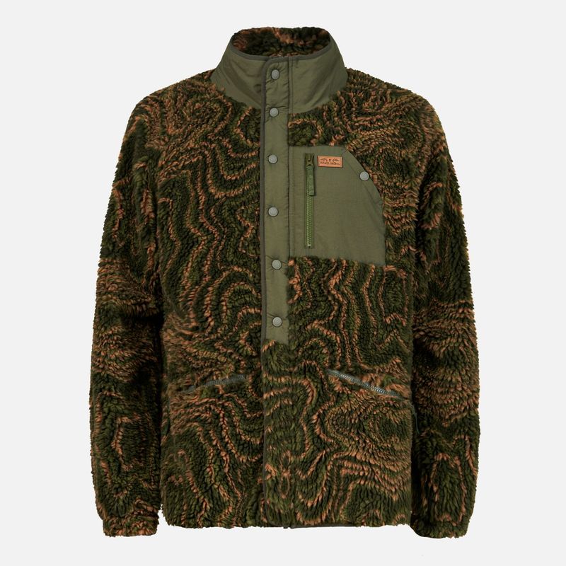 HAKA HONU - Chaqueta Hombre Zip-porrito Print Verde Haka Honu