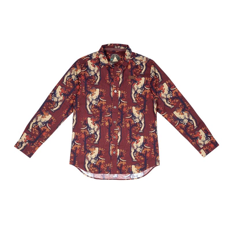HAKA HONU - Camisa Hombre Lazlo California Burdeo Haka Honu