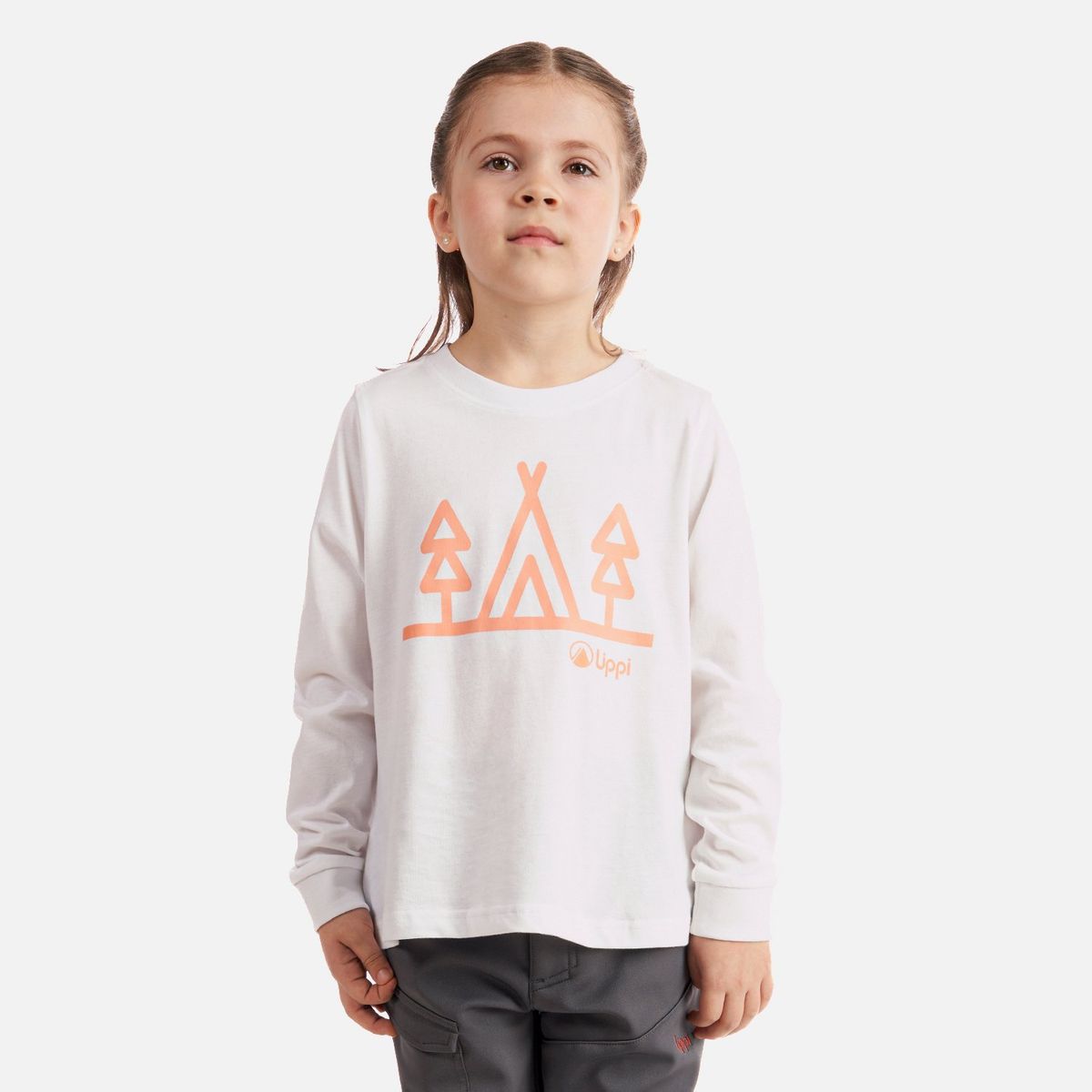 LIPPI - Polera Niña Logo Lippi Long Sleeve T-Shirt Blanco Lippi
