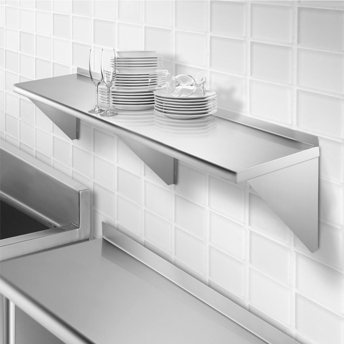 IMAHE - REPISA MURAL ACERO INOX MED. 190 x 30 cm IMAHE