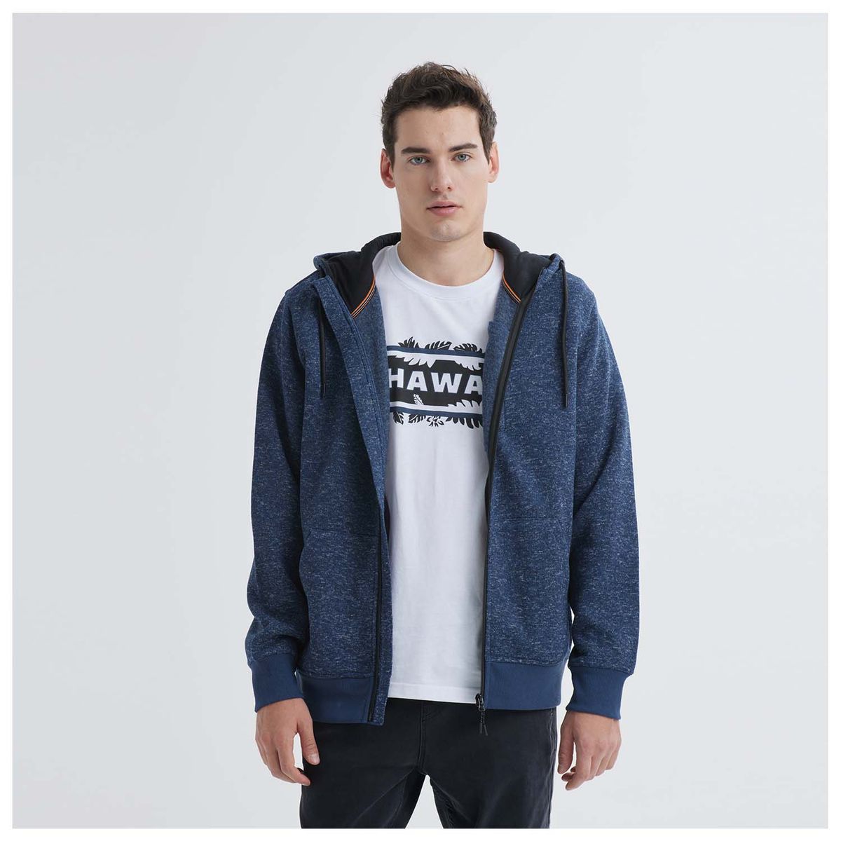 FASHION'S PARK - Polar Hombre Básico Full Azul Denim Fashion's Park