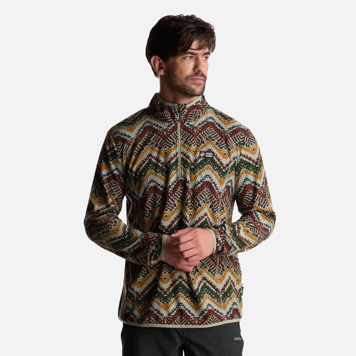 HAKA HONU - Polerón Hombre Taina Print Verde Haka Honu