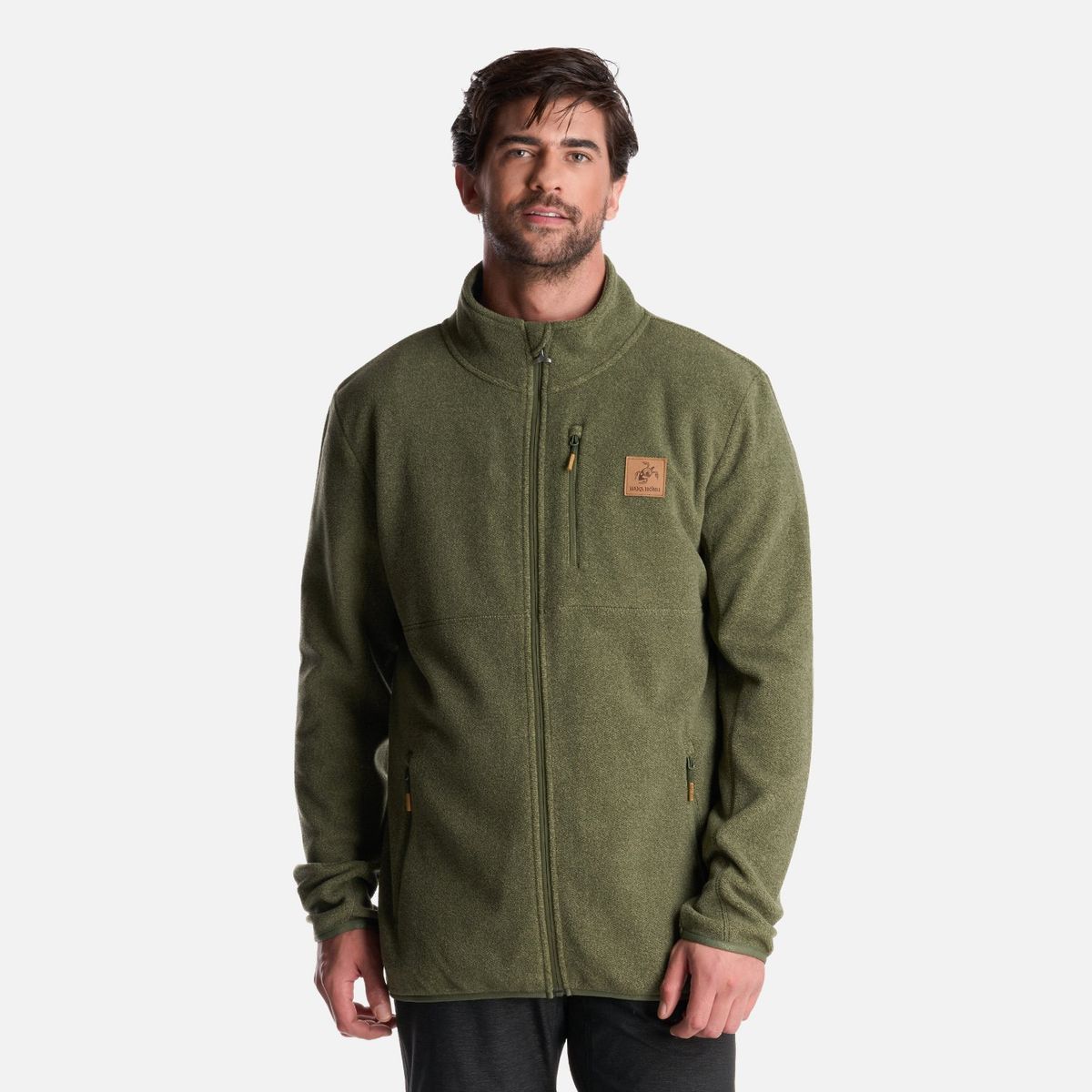 HAKA HONU - Poleron Hombre Tokerau Pro Verde Grisaceo Haka Honu