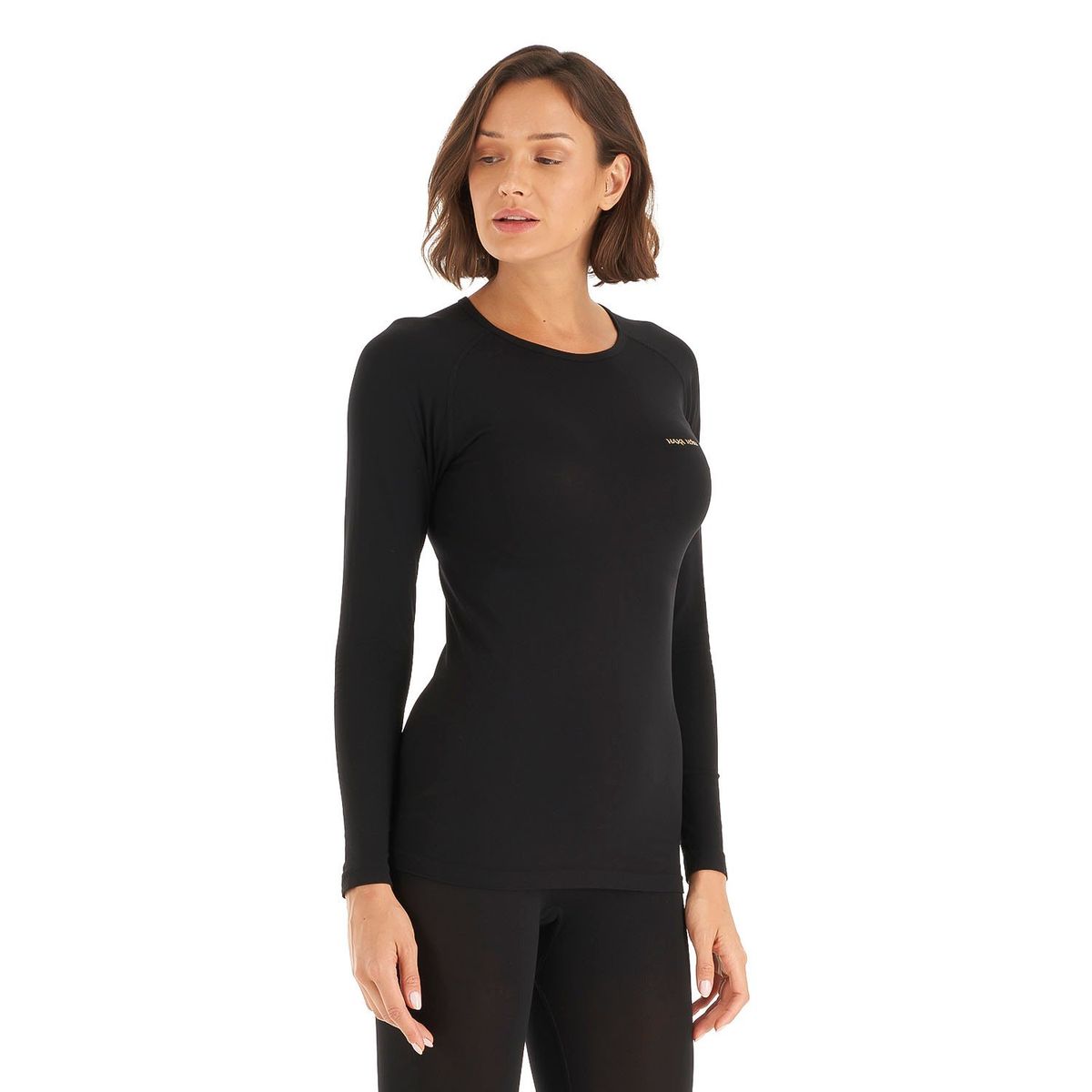 HAKA HONU - Primera Capa Mujer Puma Austral Top Negro Haka Honu