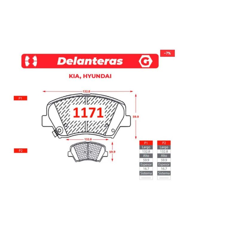 GENERICO - Pastillas de Freno - Hyundai - Kia - Gtx Premium Plus