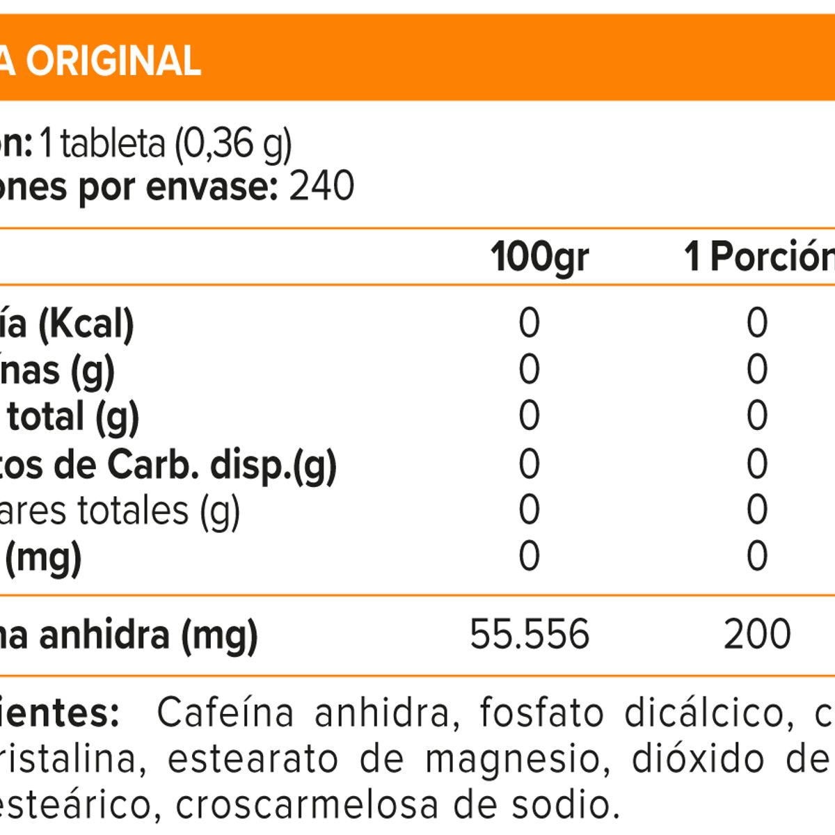 MUTANT - CAFEINA 200MG 240 TAB, MUTANT