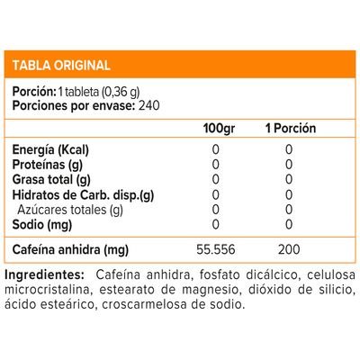 Imagen 2 del producto CAFEINA 200MG 240 TAB,