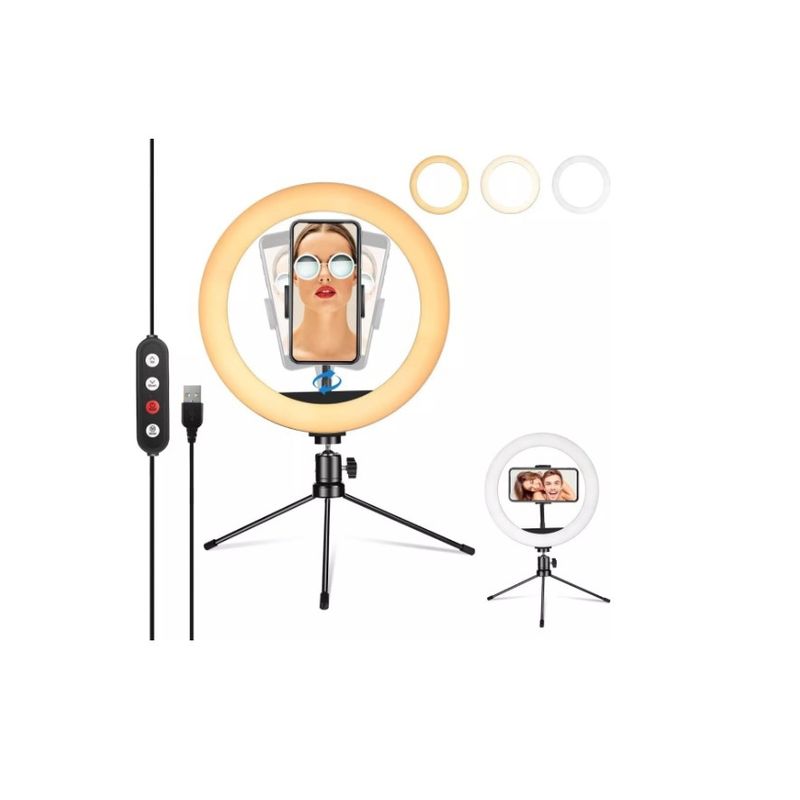 GENERICO - Lámpara Aro Luz Fotografia Led Selfie Tiktok Mini Trípode