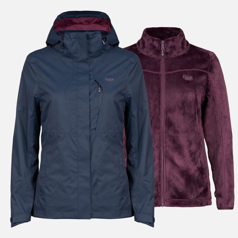 LIPPI - Chaqueta Mujer Tres Cruces Fusion-3 Hoody Jacket Azul Oscuro Lippi
