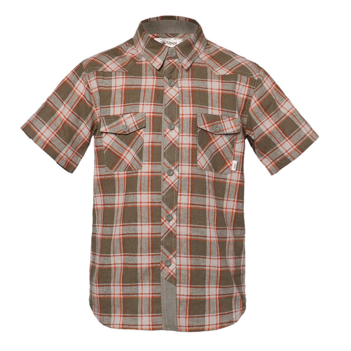 LIPPI - Camisa Niño Mountain Towns Shorts Sleeve Shirt Verde Militar / Crema Lippi