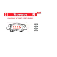 GENERICO - Pastillas de Freno - Changan - Hyundai - Ssangyong - Gtx Premium Plus