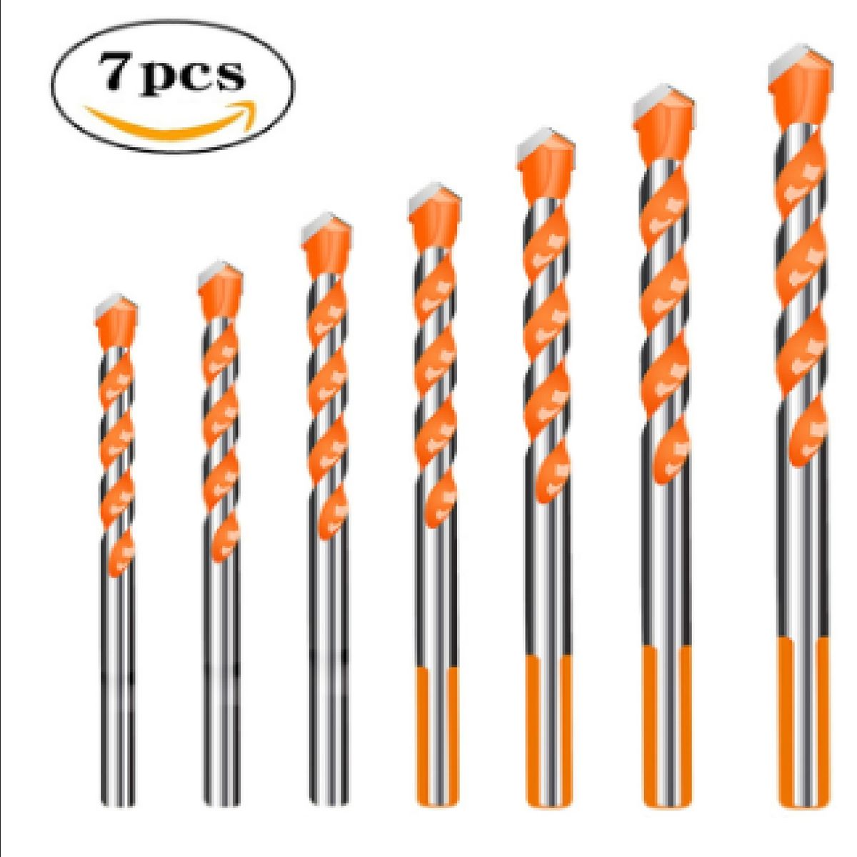 GENERICO - Brocas Hss 7 Pcs Carburo Para Metal Concreto Vidrio Mármol