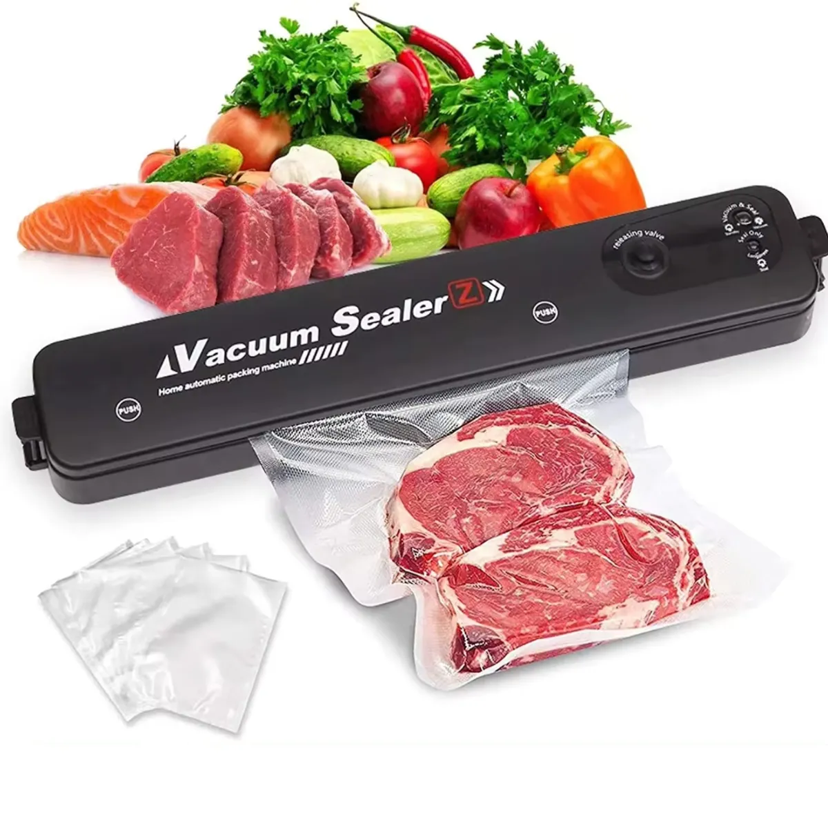 GENERICO - Maquina Selladora de Alimentos al Vacio + Bolsas